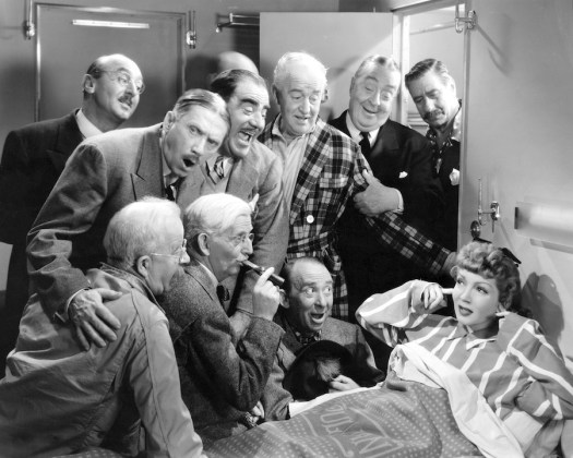 The Palm Beach Story (1942) Directed by Preston Sturges Shown clockwise from upper left: Sheldon Jett, Victor Potel, Dewey Robinson, Arthur Stuart Hull, Robert Greig, Robert Warwick, Claudette Colbert, Roscoe Ates, Jimmy Conlin, Chester Conklin
